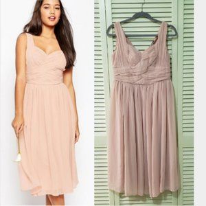 ASOS Pink Blush Chiffon Bridesmaid Dress Dance